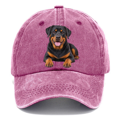 Rottweiler Sitting Top Breeds Classic Cap – Dusty Rose