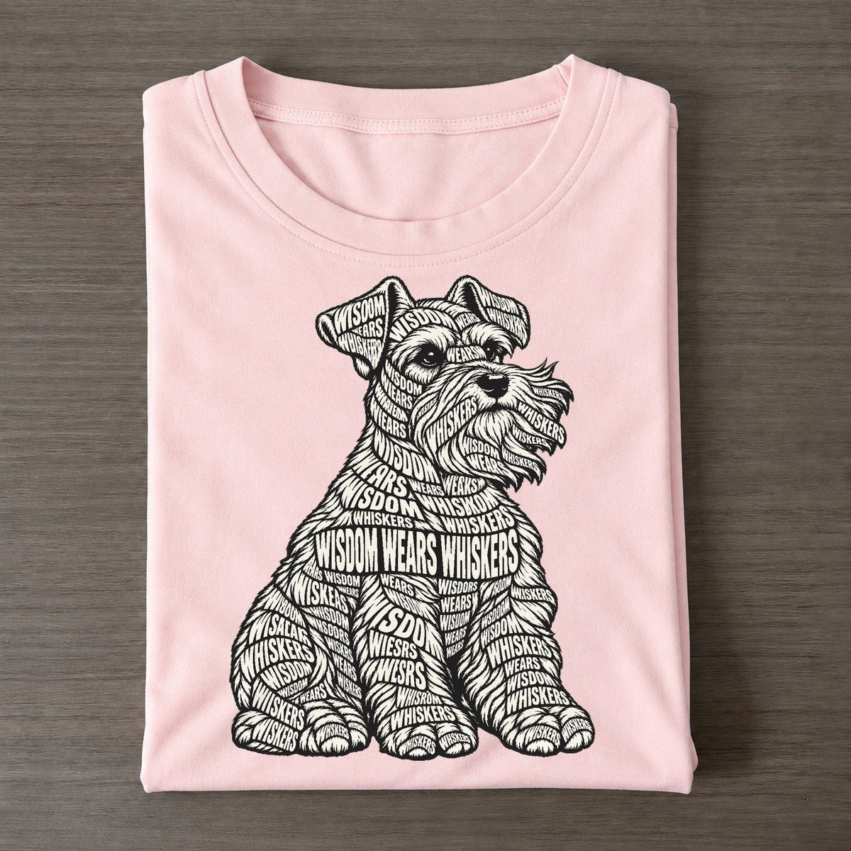 Windy Schnauzer Phrase Silhouette Classic T-shirt – Pink