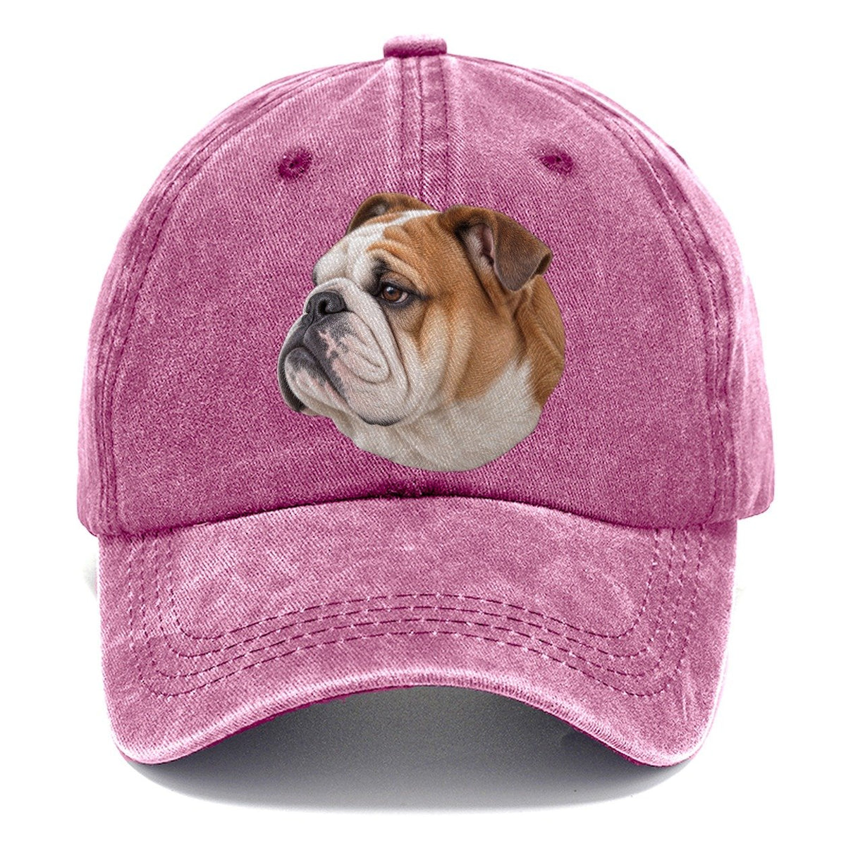 Bulldog Serious Side Profile Character Club Classic Cap – Dusty Rose