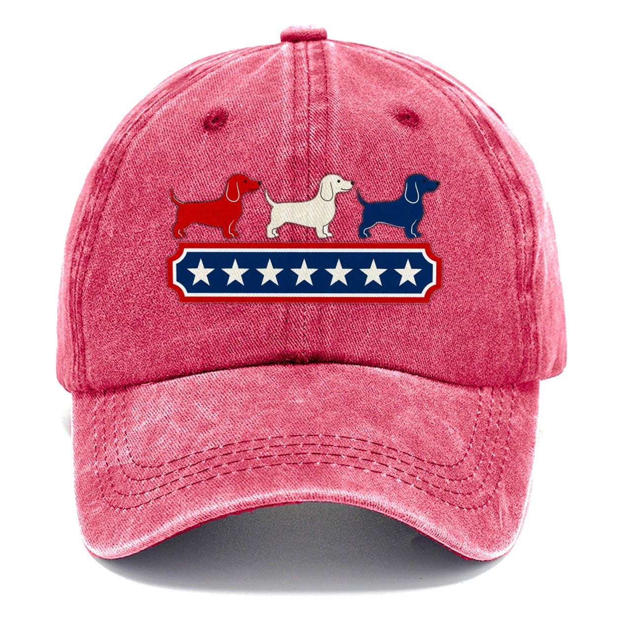 Patriotic Dachshunds Badge Classic Cap – Pomegranate Blush