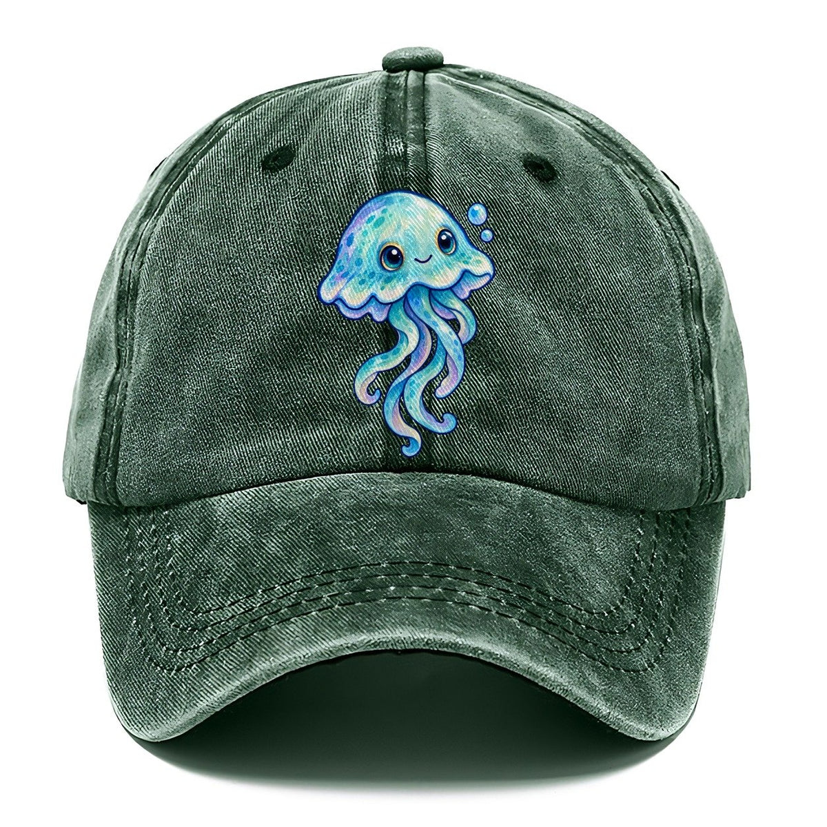 Jellyfish Upward Drift Sea Sprite Classic Cap – Forest Mist