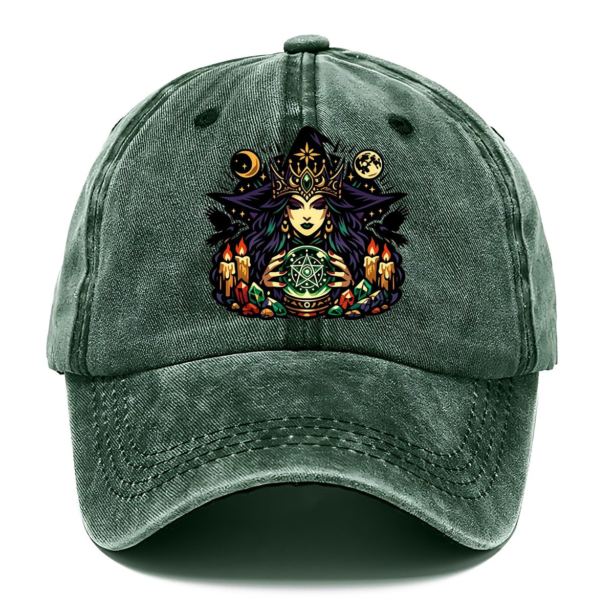 Mystic Witch Priestess Crystal Classic Cap – Forest Mist
