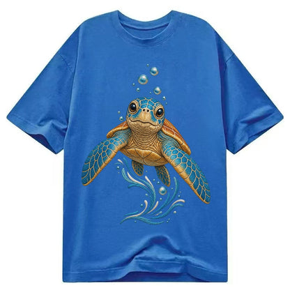 Sea Turtle Serenity Classic T-shirt – Blue