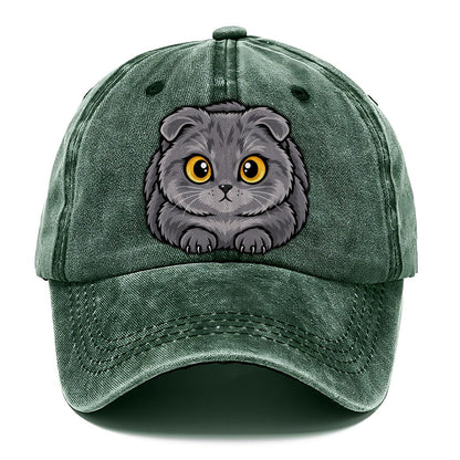 Scottish Fold Loaf Peeking Cats Classic Cap – Forest Mist