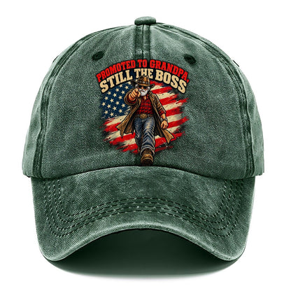 Promoted To Grandpa Still The Boss Old Man Strong Classic Cap – Forest Mist