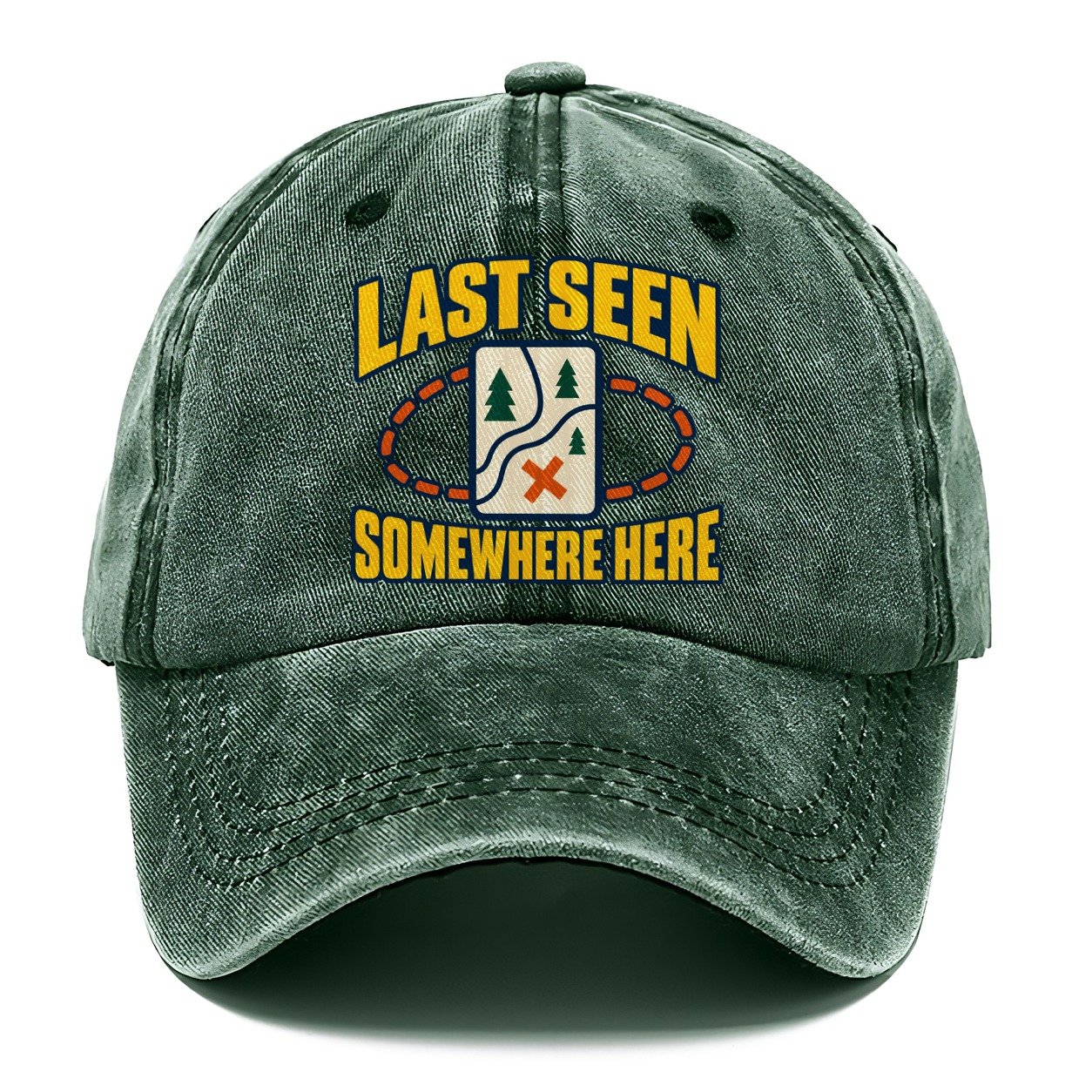 Last Seen Somewhere Here Disc Golf Classic Cap – Forest Mist