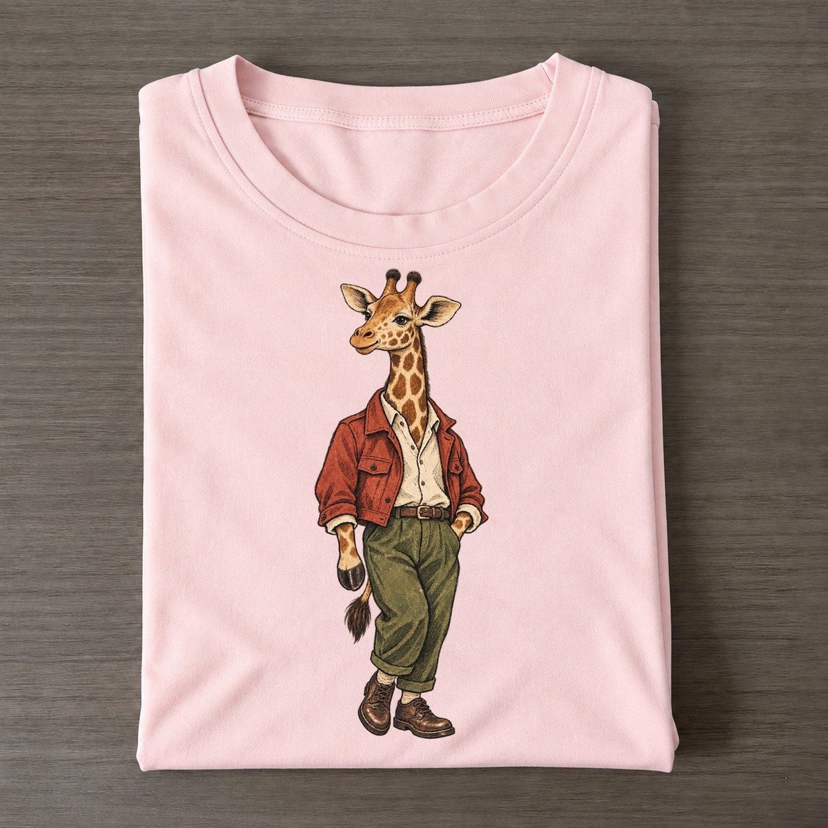 Giraffe Wardrobe Portrait Wild Wardrobe Portraits Classic T-shirt – Pink