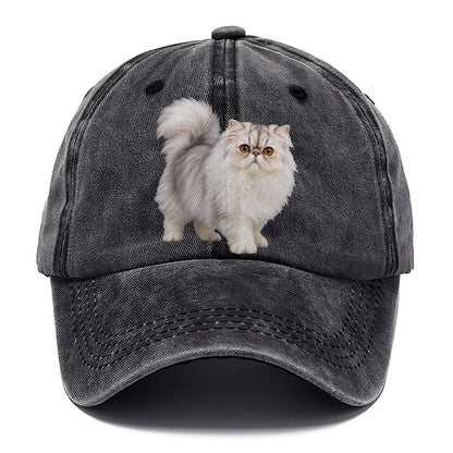 Persian Standing Three Quarter Realistic Cat Portrait Classic Cap – Graphite