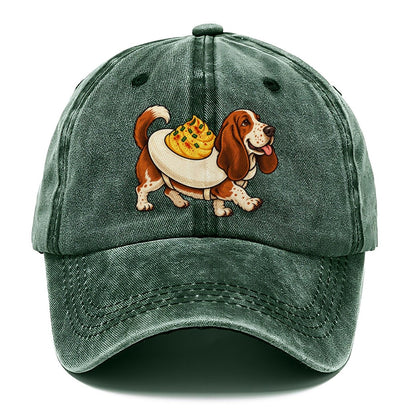 One Basset Hound In Halloween Costume Deviled Egg Costume With A Yolky Yellow Center Halloween Dog Parade Classic Cap – Forest Mist