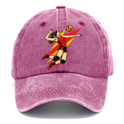 Volleyball Spike Pop Art Classic Cap – Dusty Rose