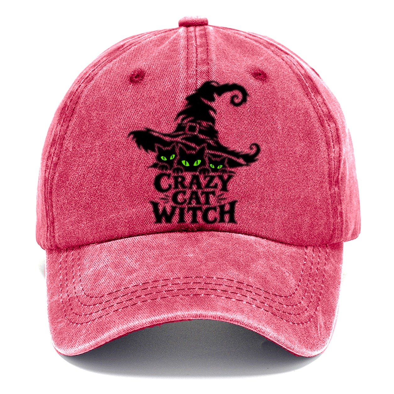 Crazy Cat Witch Slogan Witch Magic Classic Cap – Pomegranate Blush