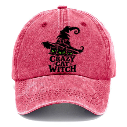 Crazy Cat Witch Slogan Witch Magic Classic Cap – Pomegranate Blush