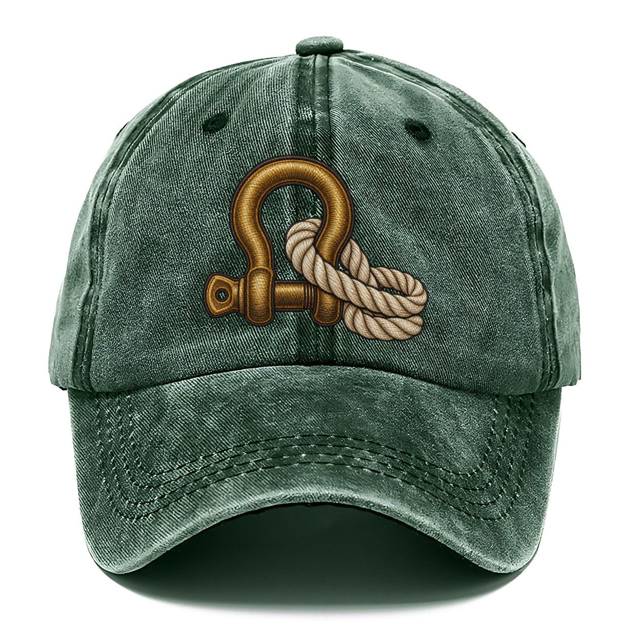 Bow Shackle And Coiled Rope Off Roading And Overlanding Classic Cap – Forest Mist