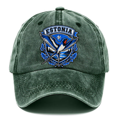 Estonia Retro Badge Country Logos Classic Cap – Forest Mist