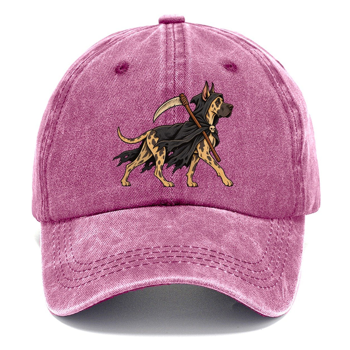 One Great Dane In Halloween Costume Grim Reaper With A Small Hooded Cloak And Toy Scythe Halloween Dog Parade Classic Cap – Dusty Rose
