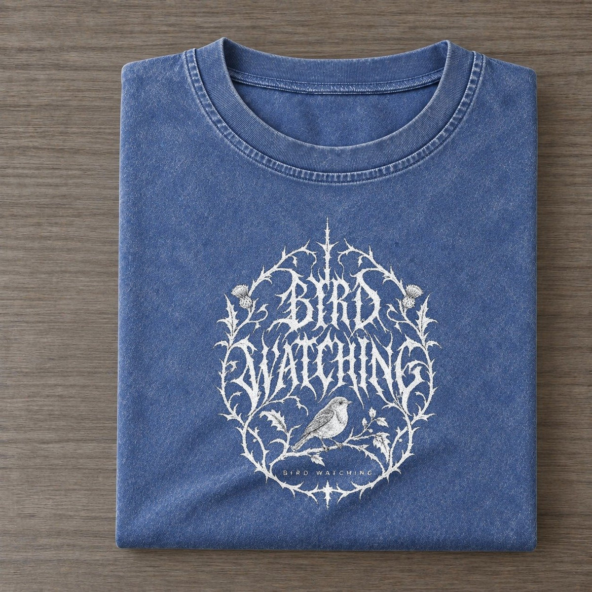 Birdwatching Unreadable Feelings Vintage T-shirt – Washed Blue