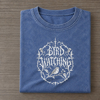 Birdwatching Unreadable Feelings Vintage T-shirt – Washed Blue