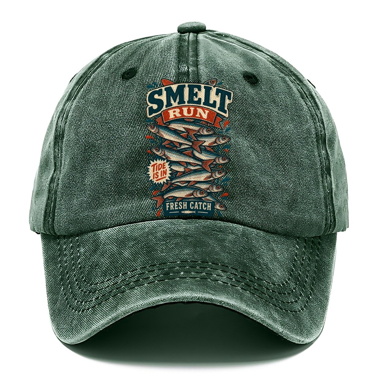 Smelt Run Column Fishing Club Classic Cap – Forest Mist