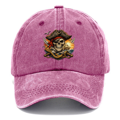 Pirate Skull Sunset Voyage Classic Cap – Dusty Rose