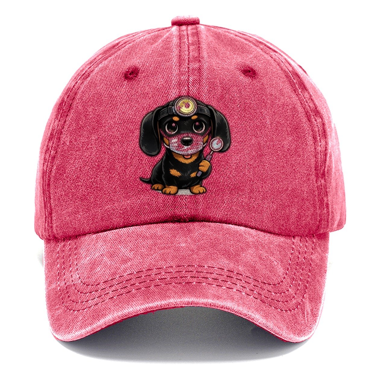 Dachshund Dentist Dental Visit Classic Cap – Pomegranate Blush