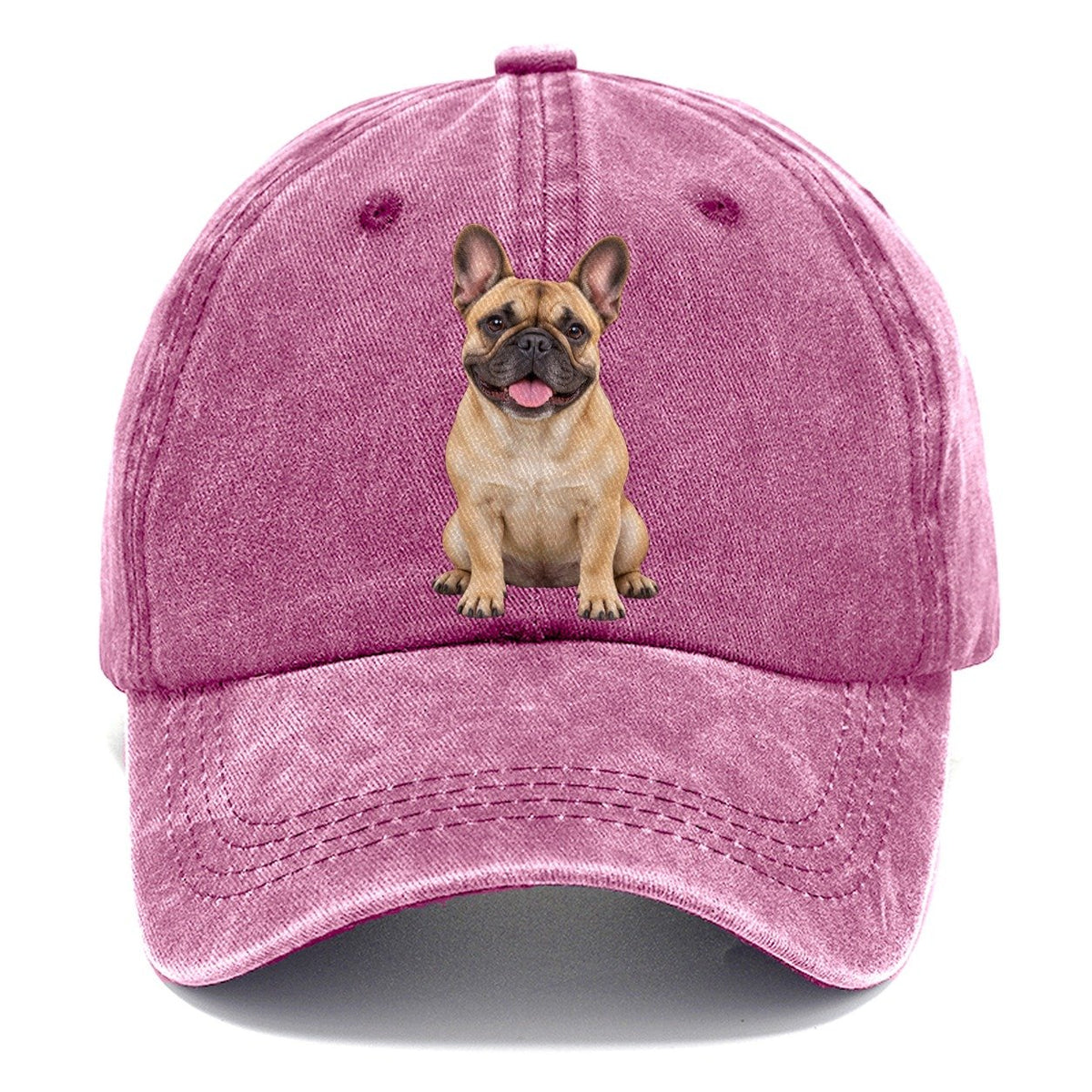 French Bulldog Sitting Upright Top Breeds Classic Cap – Dusty Rose