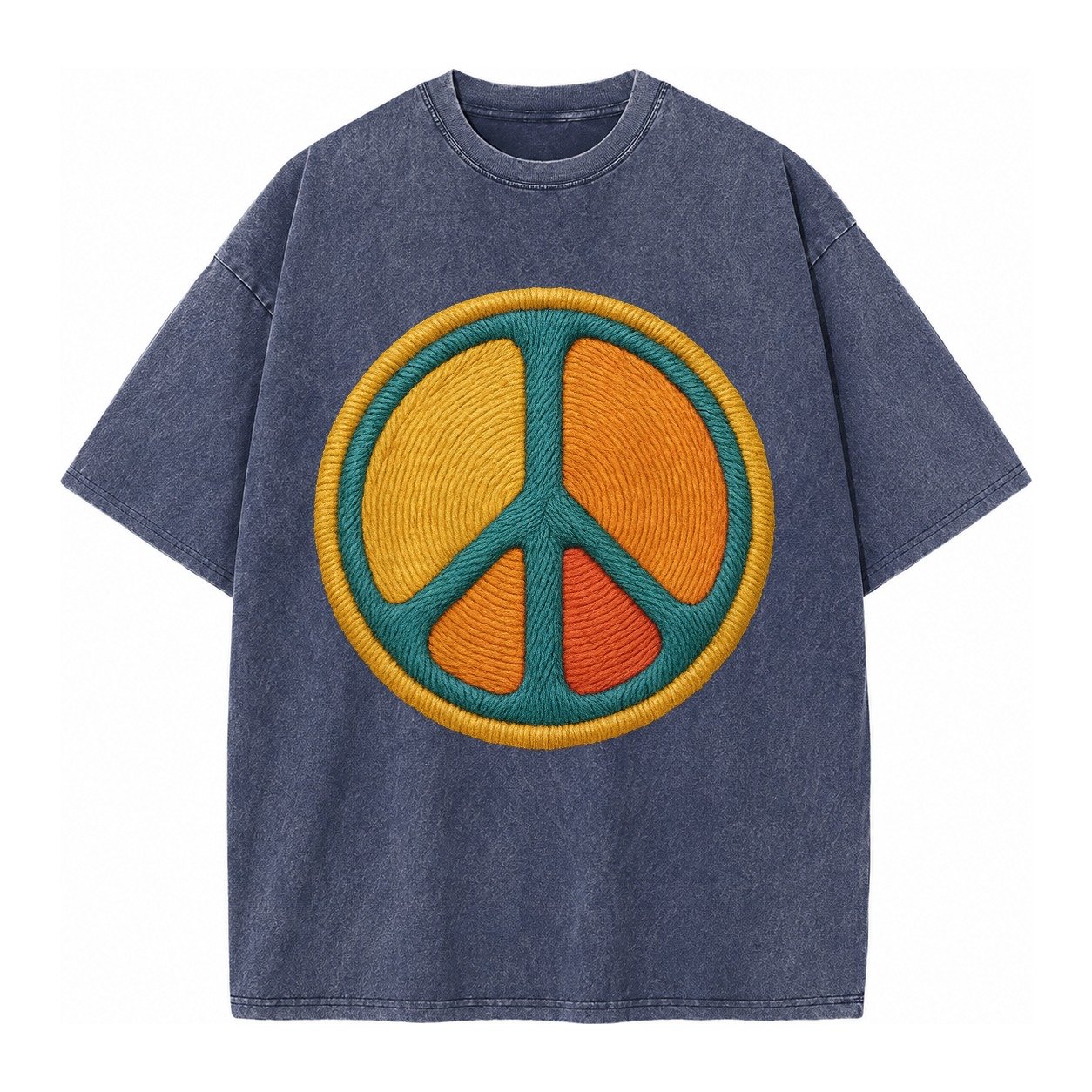 Golden Peace Vintage T-shirt – Blue