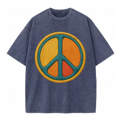 Golden Peace Vintage T-shirt – Blue