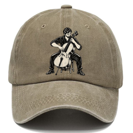 Cellist Pizzicato Phrase Global Music Ink Figures Classic Cap – Warm Sand