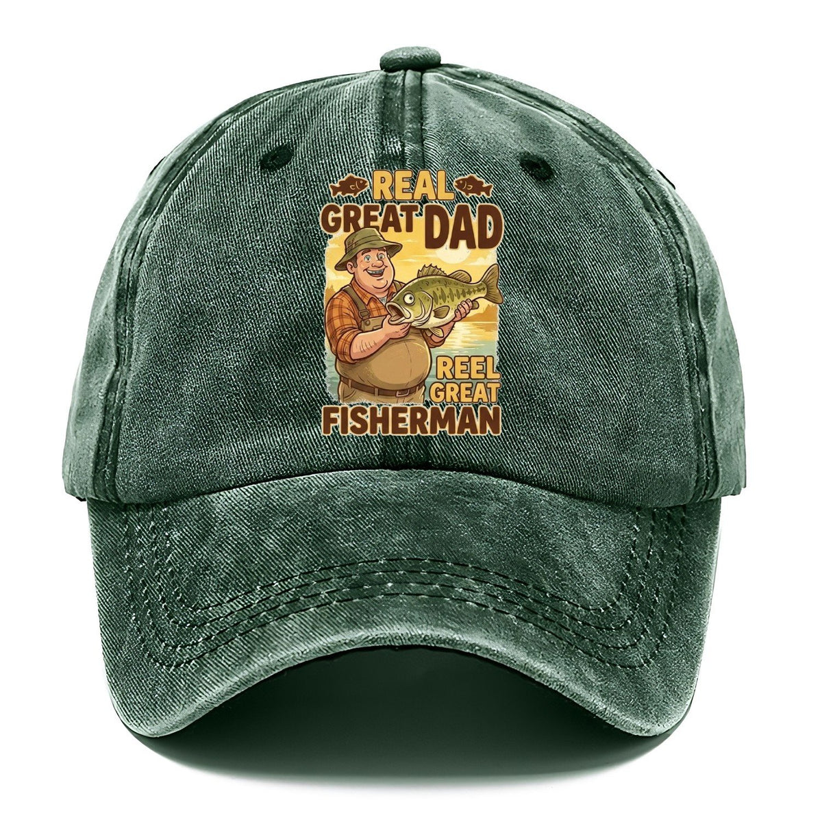 Real Great Dad Reel Great Fisherman Classic Cap – Forest Mist