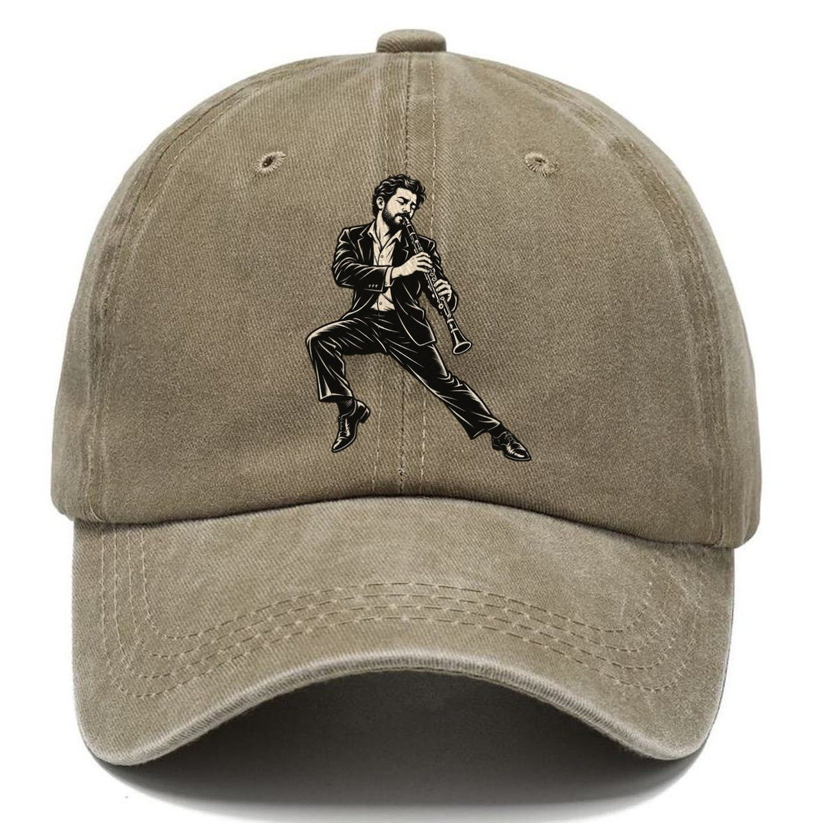 Clarinetist Rising Phrase Global Music Ink Figures Classic Cap – Warm Sand
