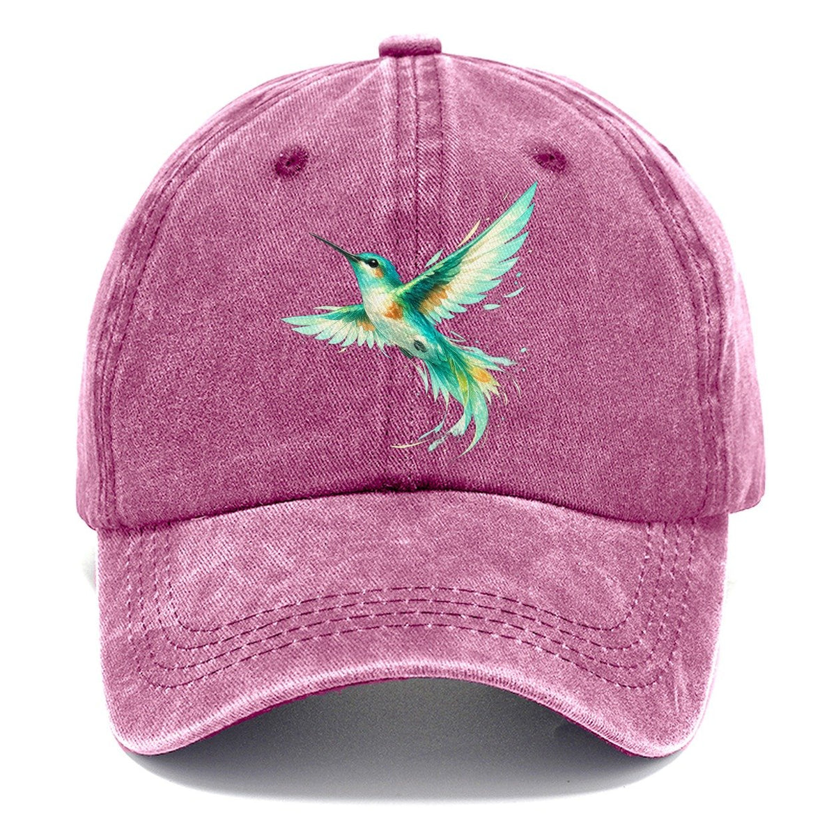 Teal Watercolor Hummingbird Classic Cap – Dusty Rose