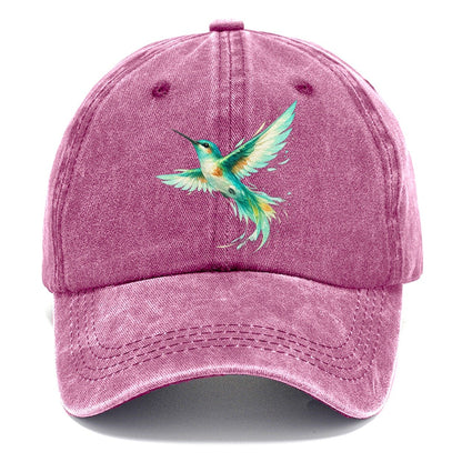 Teal Watercolor Hummingbird Classic Cap – Dusty Rose