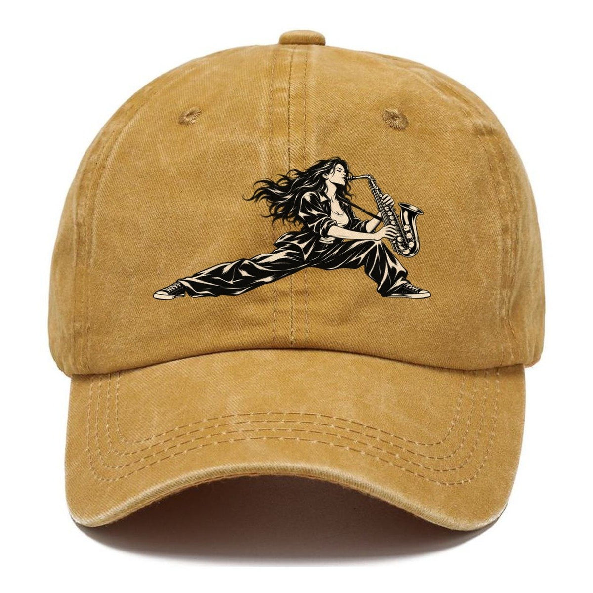 Woman Playing Saxophone Classic Cap – Golden Harvest