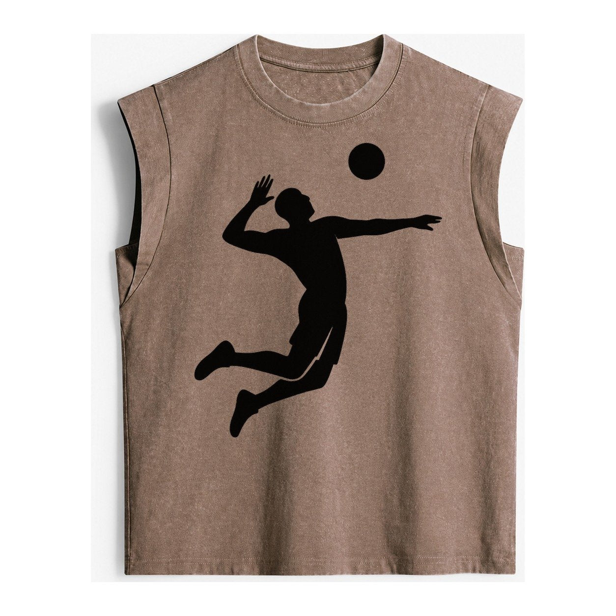 Volleyball Spike Vintage Washed Tank – Brown