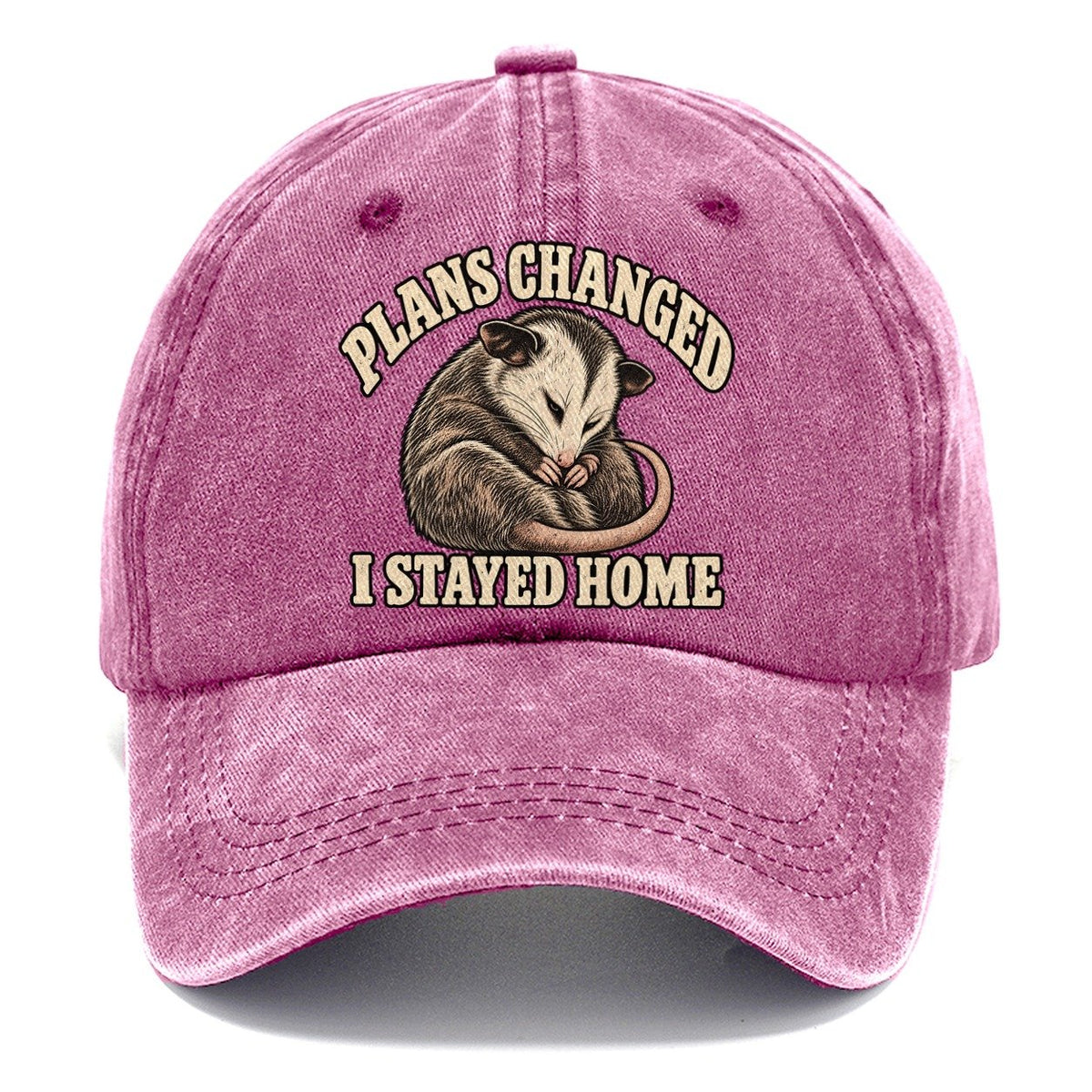 Opossum Staying Home Character Club Classic Cap – Dusty Rose