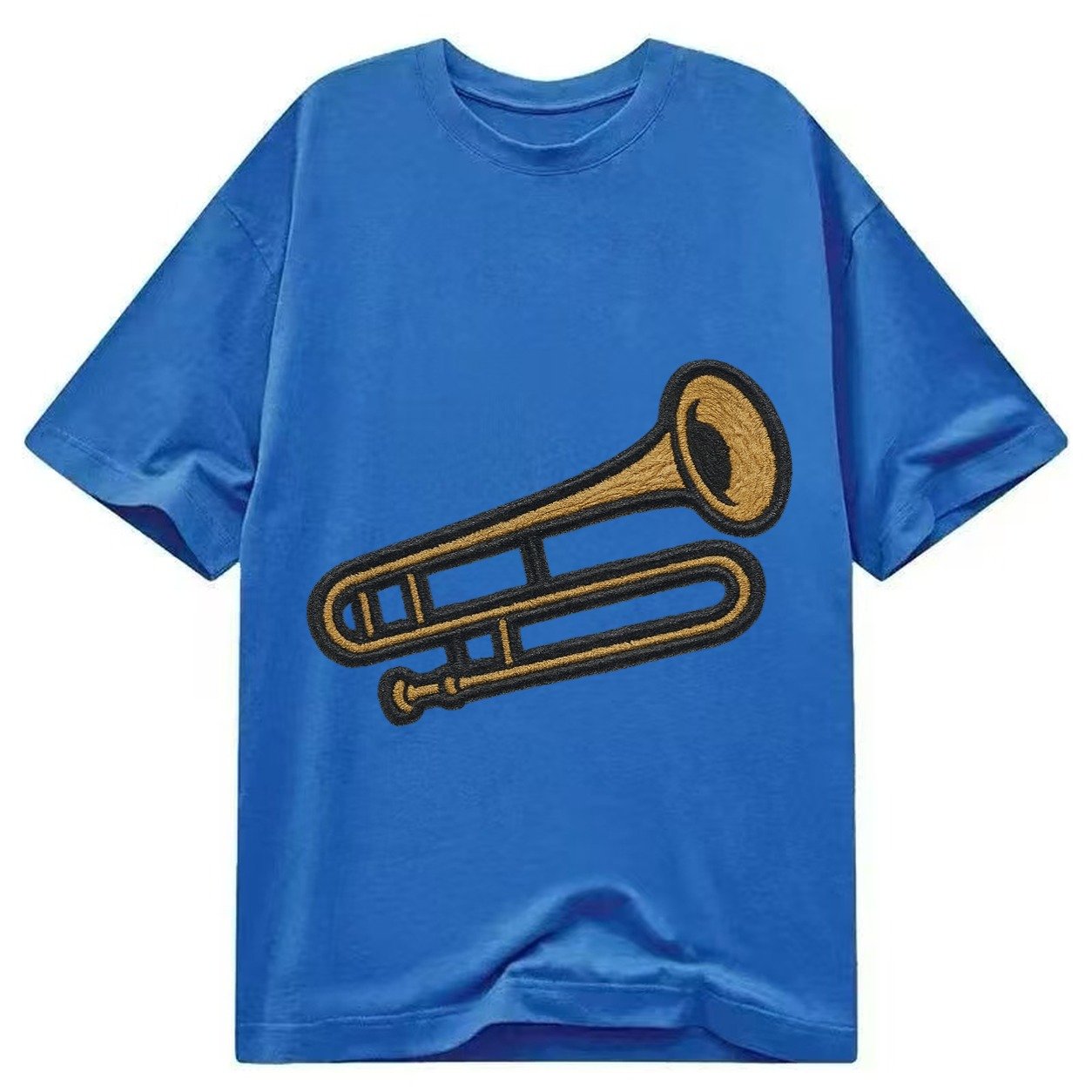 Trombone Brass Trombone With Slide And Bell Classic T-shirt – Blue