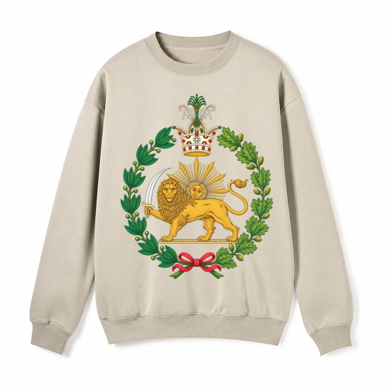 Iran Lion Fleece Sweatshirt – Light Khaki