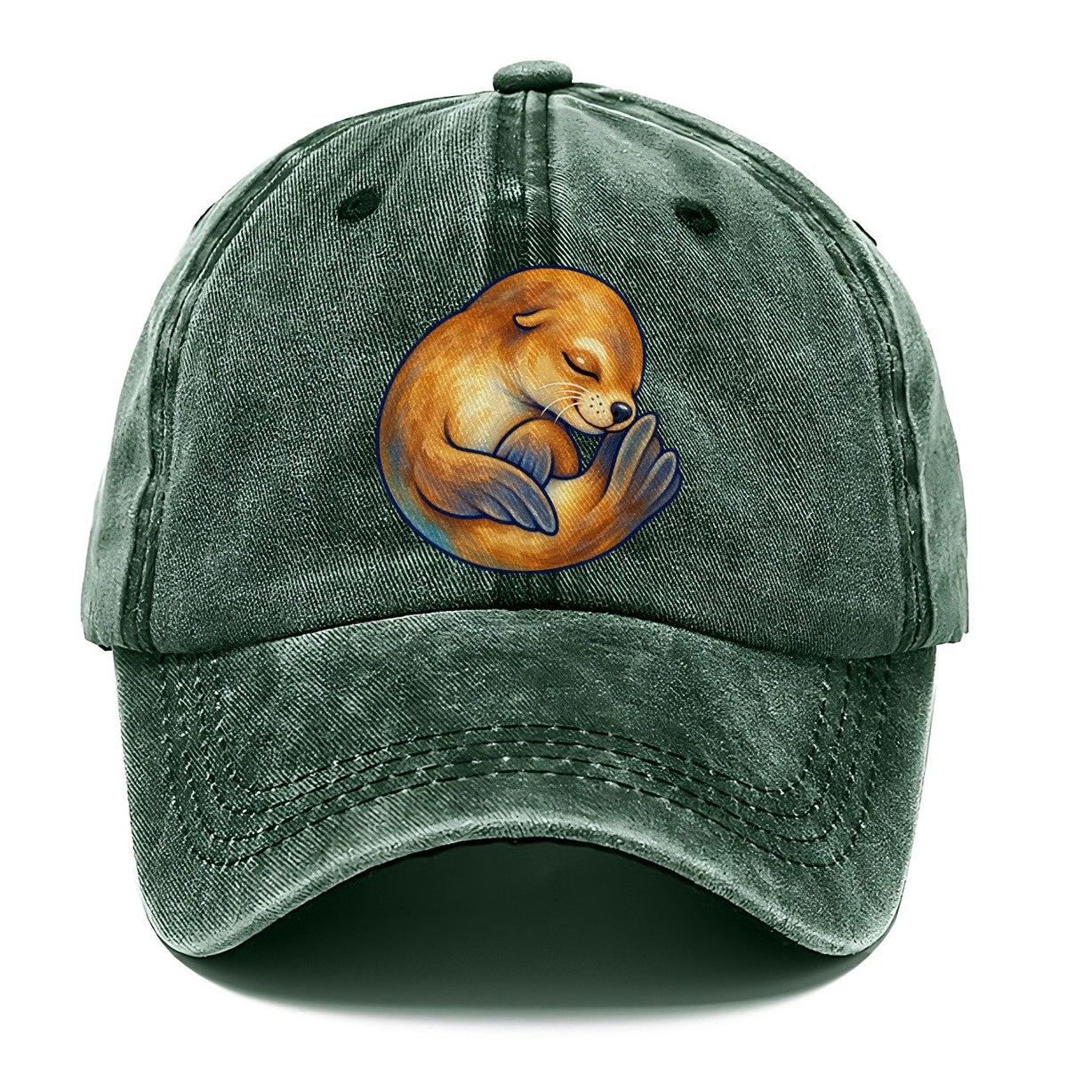 Sea Lion Curled Nap Sea Sprite Classic Cap – Forest Mist