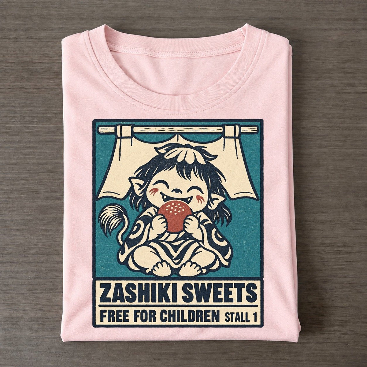 Zashiki Sweets Yokai Night Market Classic T-shirt – Pink