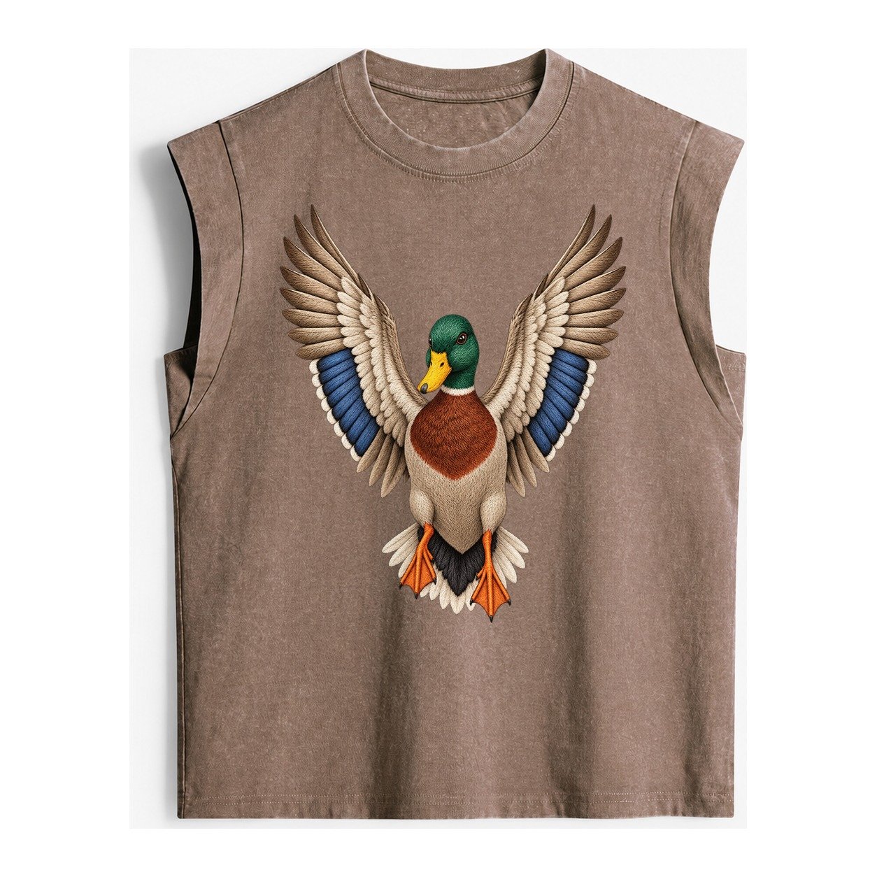 Mallard Majesty Vintage Washed Tank – Brown