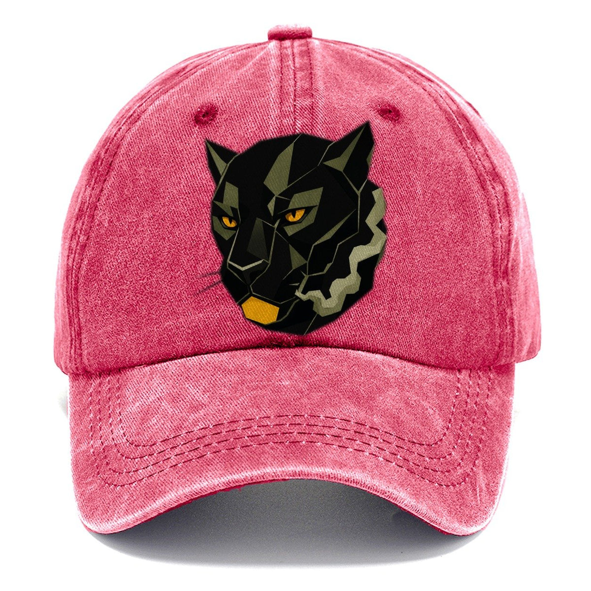 Panther Face Geometric Classic Cap – Pomegranate Blush