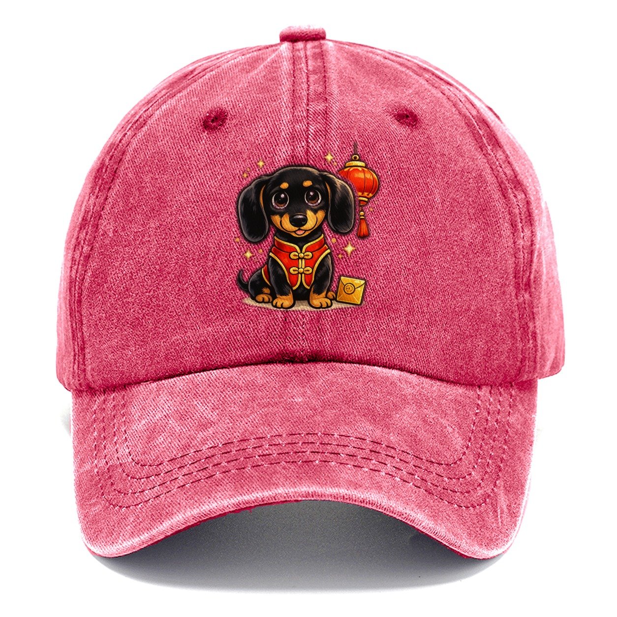 Dachshund Lunar New Year Classic Cap – Pomegranate Blush