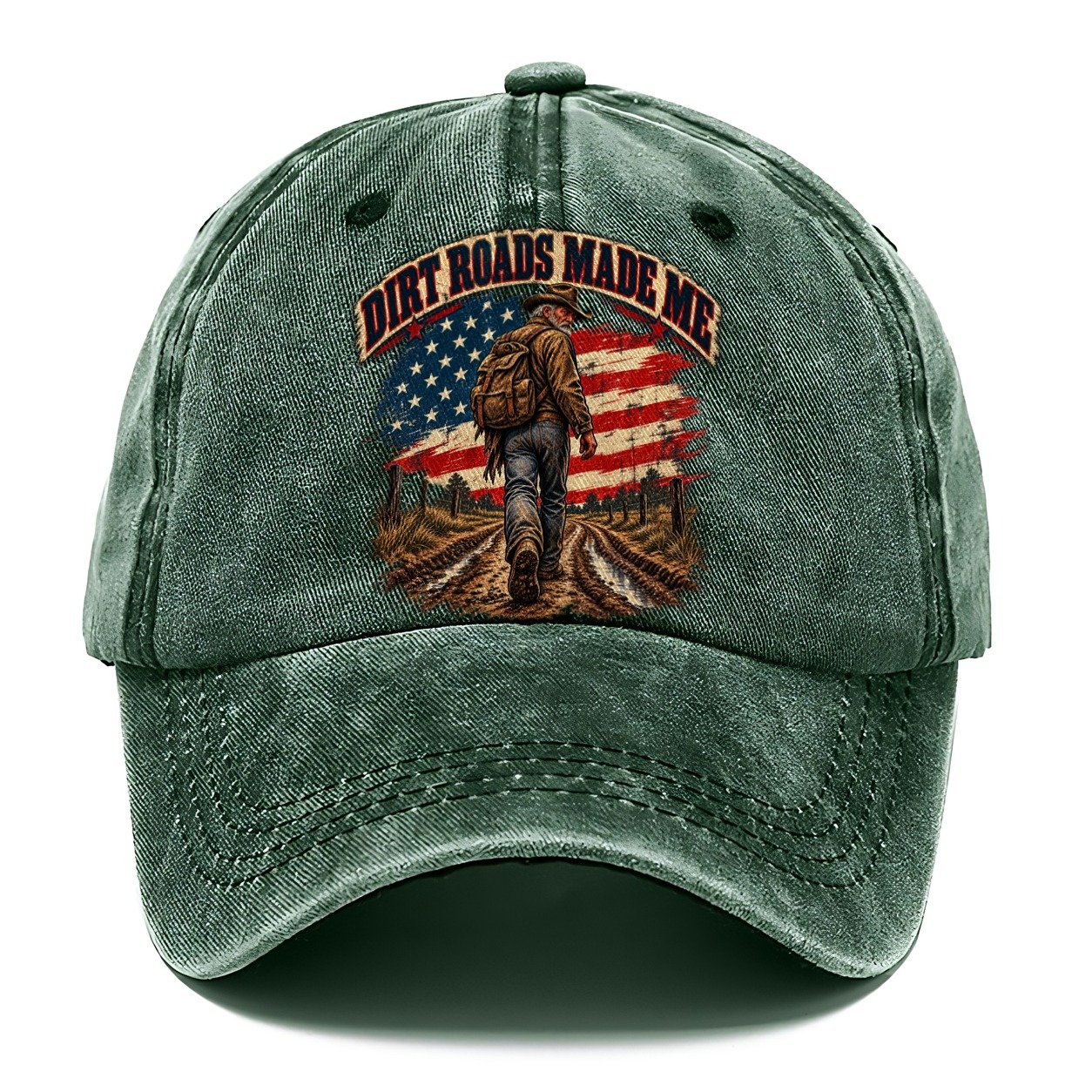 Dirt Roads Made Me Old Man Strong Classic Cap – Forest Mist