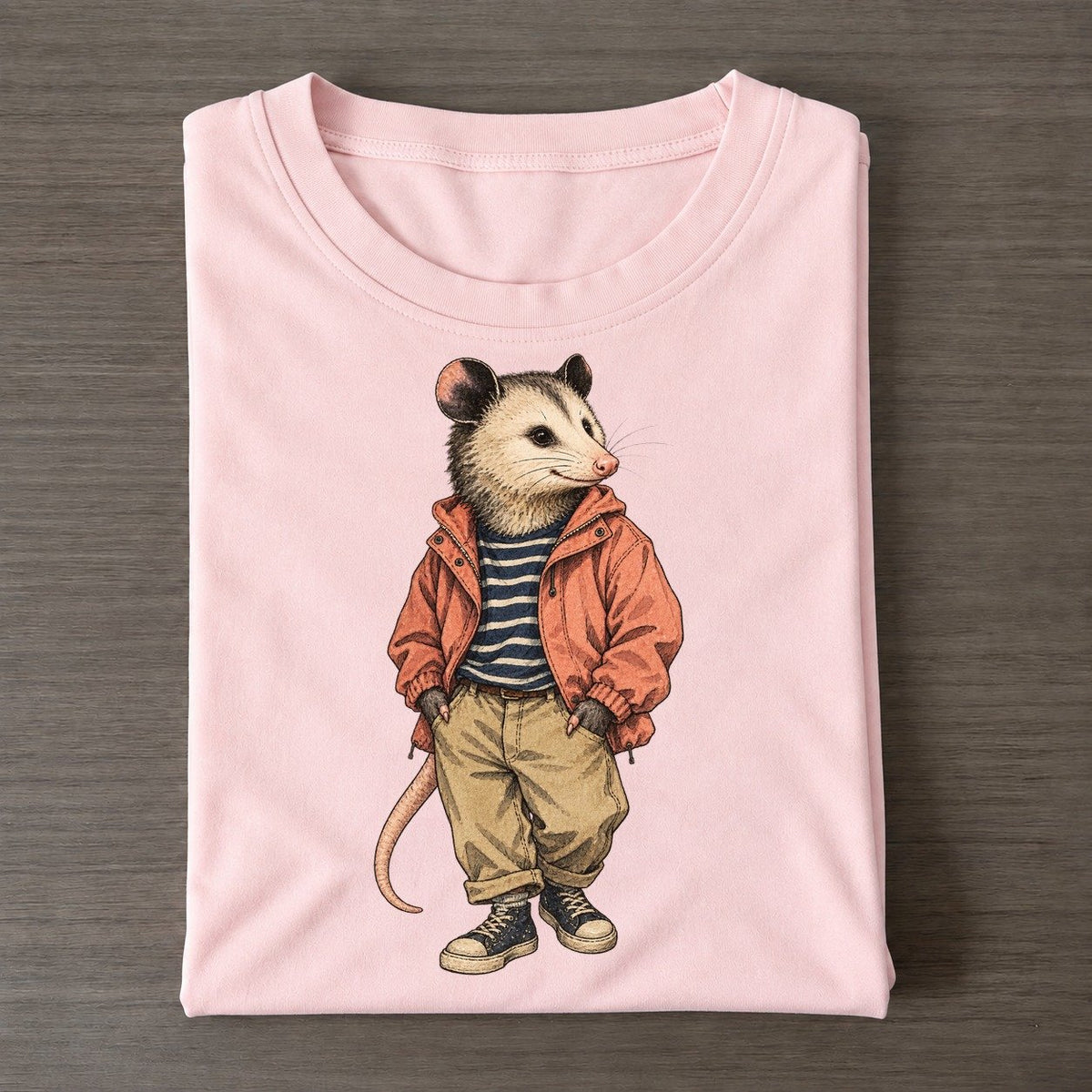 Virginia Opossum Wardrobe Portrait Wild Wardrobe Portraits Classic T-shirt – Pink
