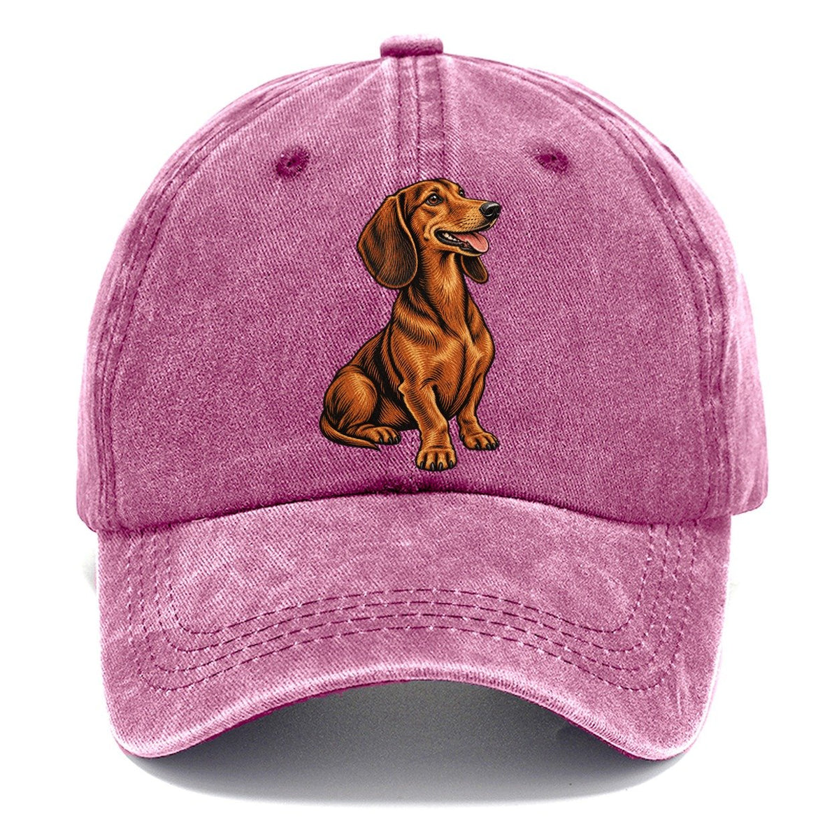 Happy Dachshund Portrait Classic Cap – Dusty Rose