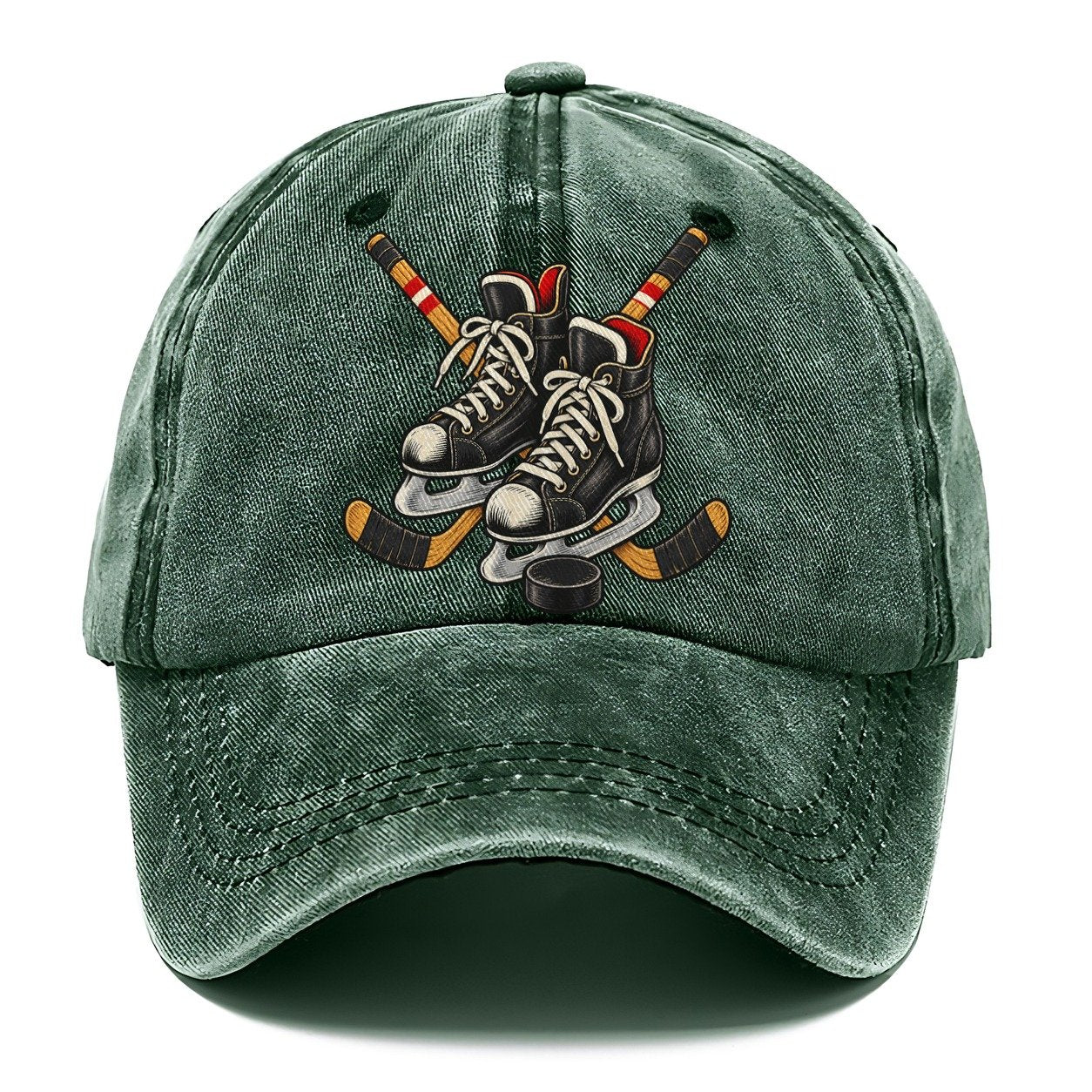Backyard Hockey Skates Sticks And Puck Canada Cultural Icons Classic Cap – Forest Mist