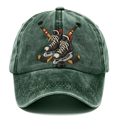Backyard Hockey Skates Sticks And Puck Canada Cultural Icons Classic Cap – Forest Mist