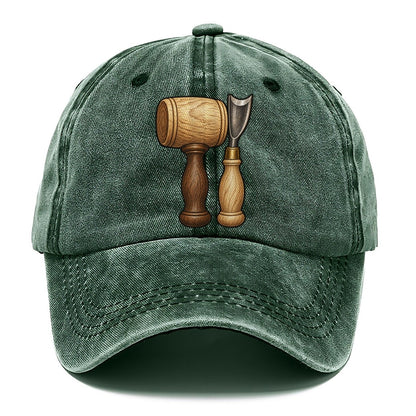 Carvers Mallet And Gouge Woodworking Classic Cap – Forest Mist