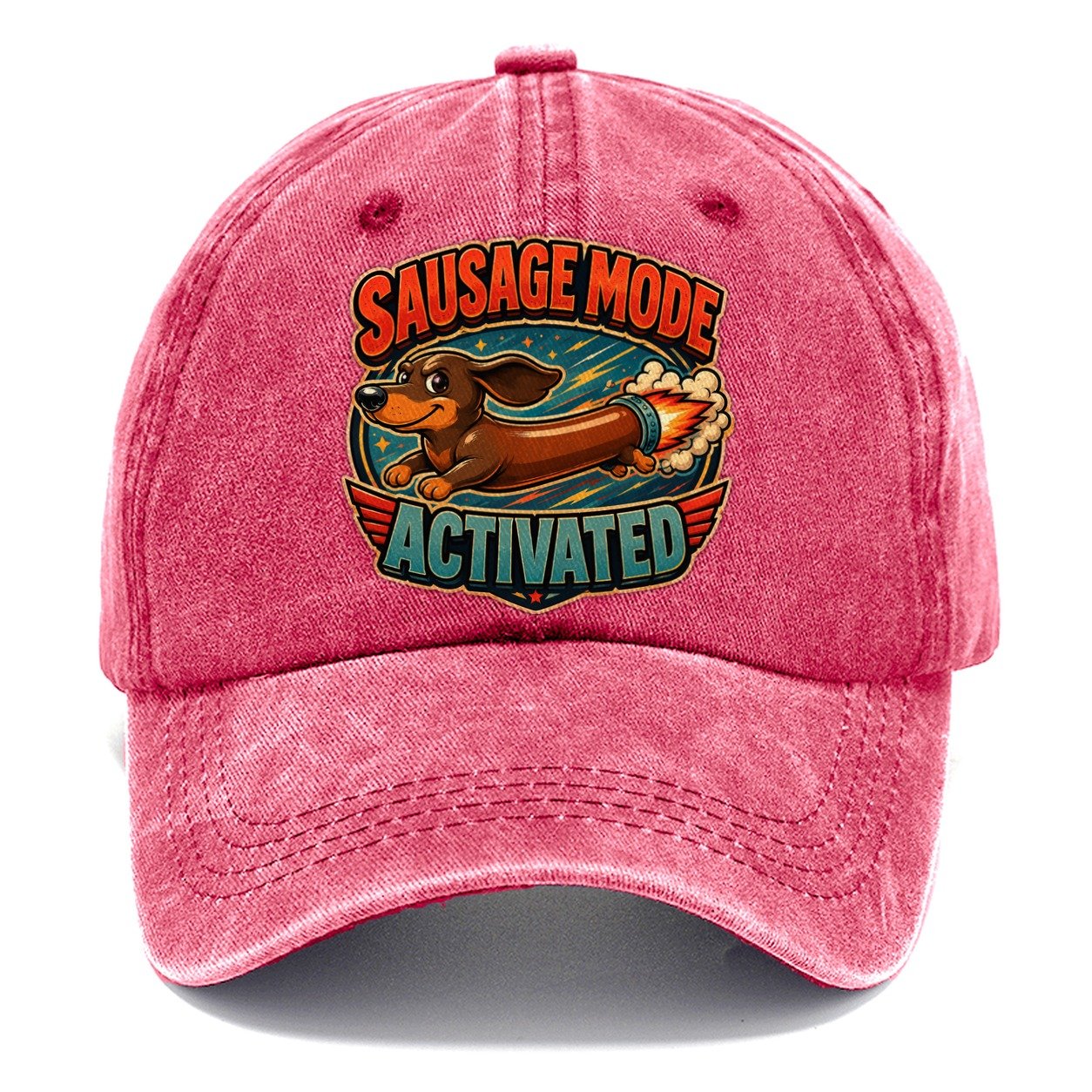 Sausage Mode Activated Dachshund Classic Cap – Pomegranate Blush