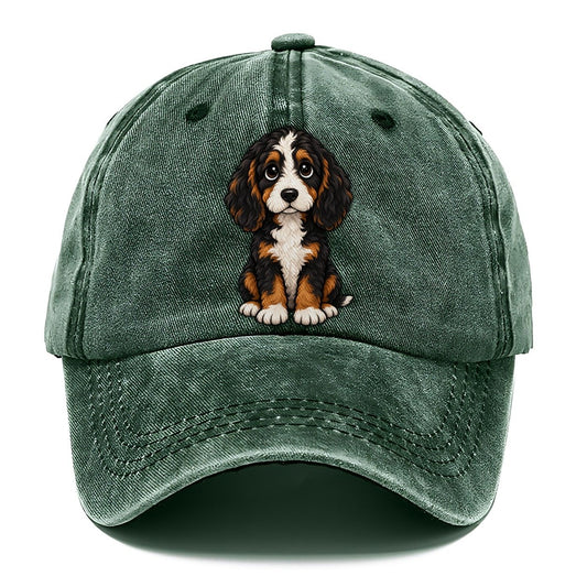Bernedoodle Sitting Sweetheart Classic Cap – Forest Mist